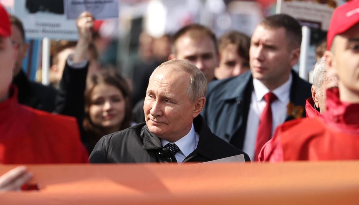 Vladimir Putin, la marșul Regimentului Nemuritor. 9 mai 2022