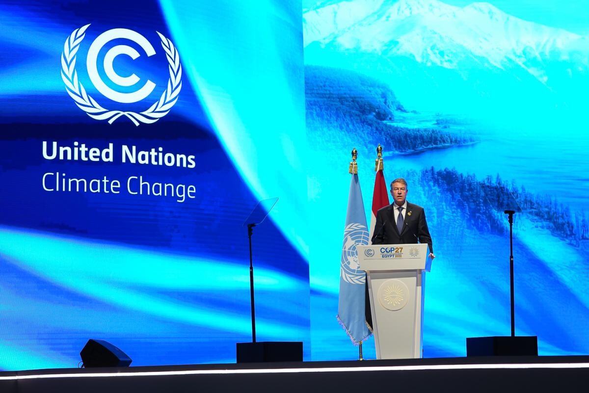Klaus Iohannis, la COP27: Una dintre soluţiile durabile la criza climatică este educaţia / Foto: Facebook Klaus Iohannis